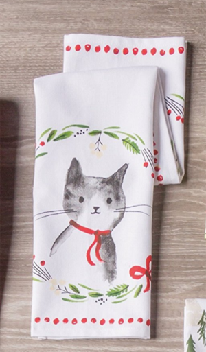 GREY TABBY CAT Kitchen Towel 18" by 26" All You Need is...Love & a Cat