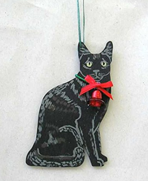 wood cat ornaments