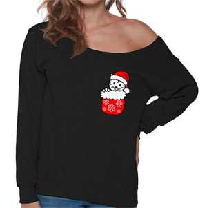 cat christmas sweatshirt women