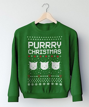 cat christmas sweatshirt women