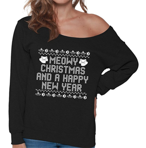 cat christmas sweatshirt women