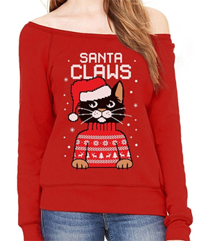 cat christmas sweatshirt women
