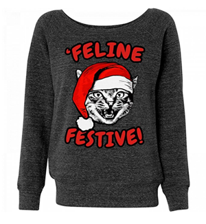 cat christmas sweatshirt women