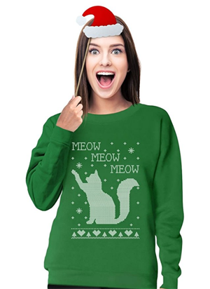 cat christmas sweatshirt women