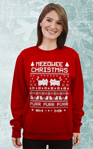 cat christmas sweatshirt women