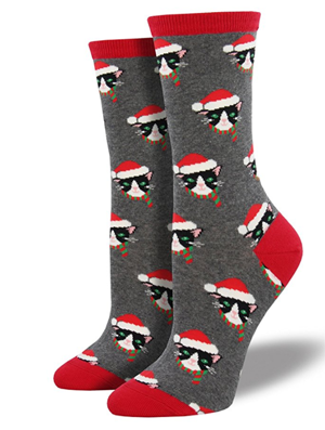 christmas cat socks women