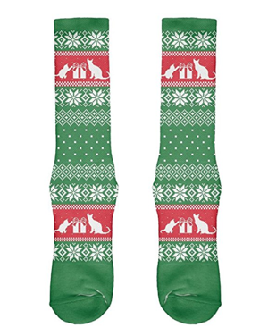 christmas cat socks women