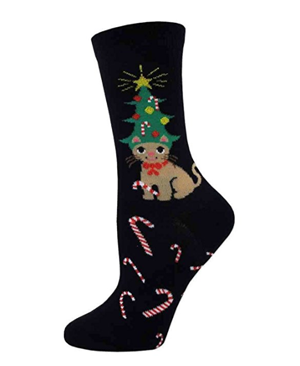 christmas cat socks women
