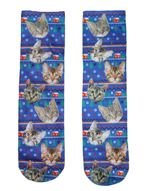 christmas cat socks women