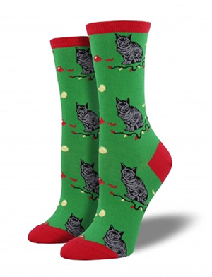 christmas cat socks women