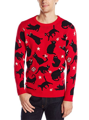 mens cat christmas sweater
