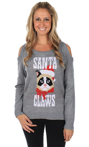 ugly cat christmas sweater women