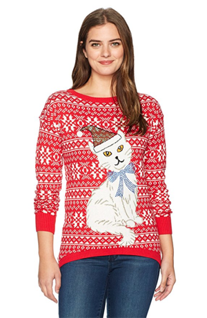 ugly cat christmas sweater women