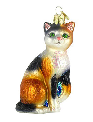 glass christmas cat ornaments