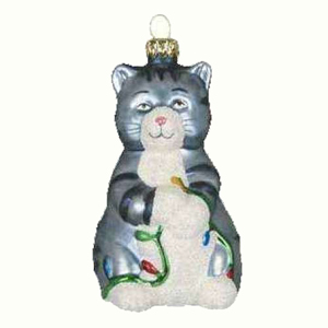 glass christmas cat ornaments