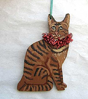 wood cat ornaments