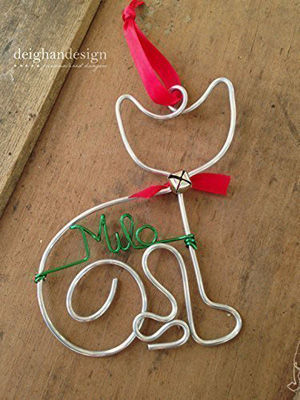 christmas cat memorial ornament