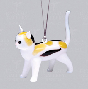 glass christmas cat ornaments