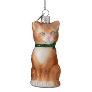 glass christmas cat ornaments