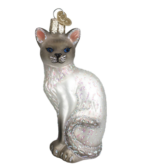 glass christmas cat ornaments