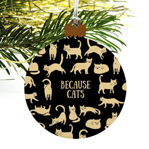 wooden cat christmas ornaments