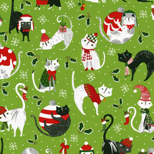 cat christmas wrapping paper