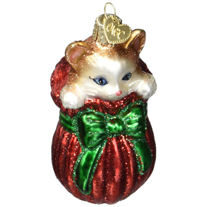 glass christmas cat ornaments