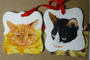 christmas cat memorial ornament