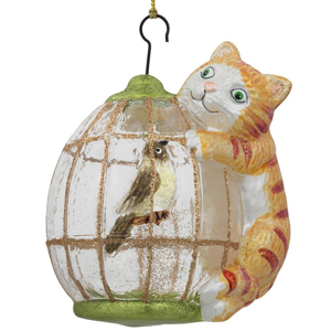 glass christmas cat ornaments