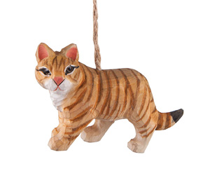 wooden cat christmas ornaments