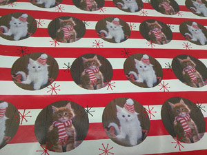cat christmas wrapping paper