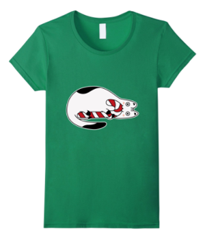 short-sleeved womens christmas cat tshirt