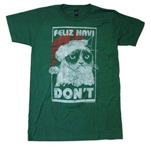 short-sleeved mens cat christmas tshirt