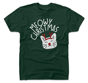 short-sleeved mens cat christmas tshirt