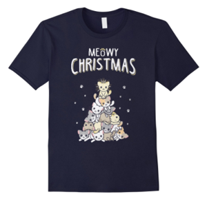 Short-sleeved Christmas Cat T-shirts For Men! – Meow As Fluff