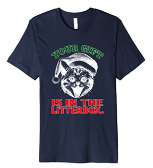 short-sleeved mens cat christmas tshirt