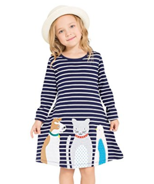 cute cat dress long sleeve girls toddlers