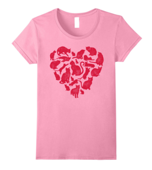 valentines day tshirt women cats