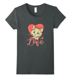 valentines day tshirt women cats