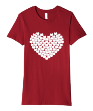 valentines day tshirt women cats