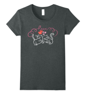 valentines day tshirt women cats