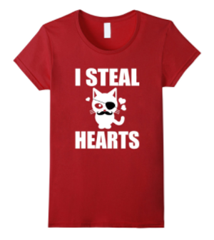 valentines day tshirt women cats