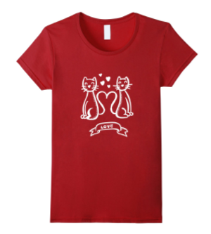 valentines day tshirt women cats
