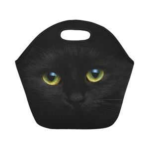 Black Cat Meme Lunch Bag Funny Cats Print Vintage Lunch Box Travel Portable  Thermal Lunch Bags Women Waterproof Print Cooler Bag