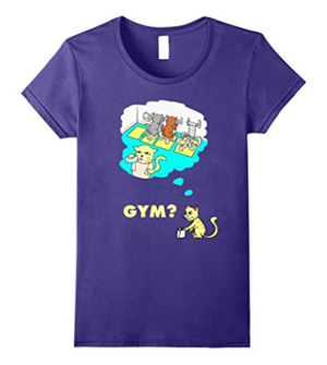 gym working out exercise cat tshirts tank tops