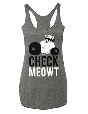 gym working out exercise cat tshirts tank tops