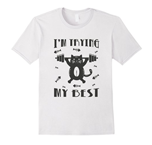 gym working out exercise cat tshirts tank tops