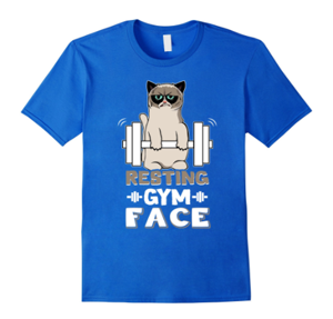gym working out exercise cat tshirts tank tops