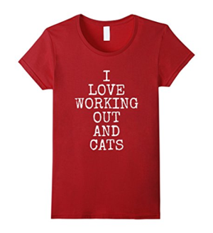 gym working out exercise cat tshirts tank tops