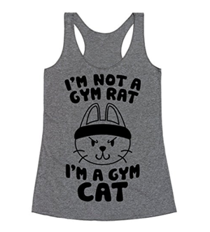 gym working out exercise cat tshirts tank tops